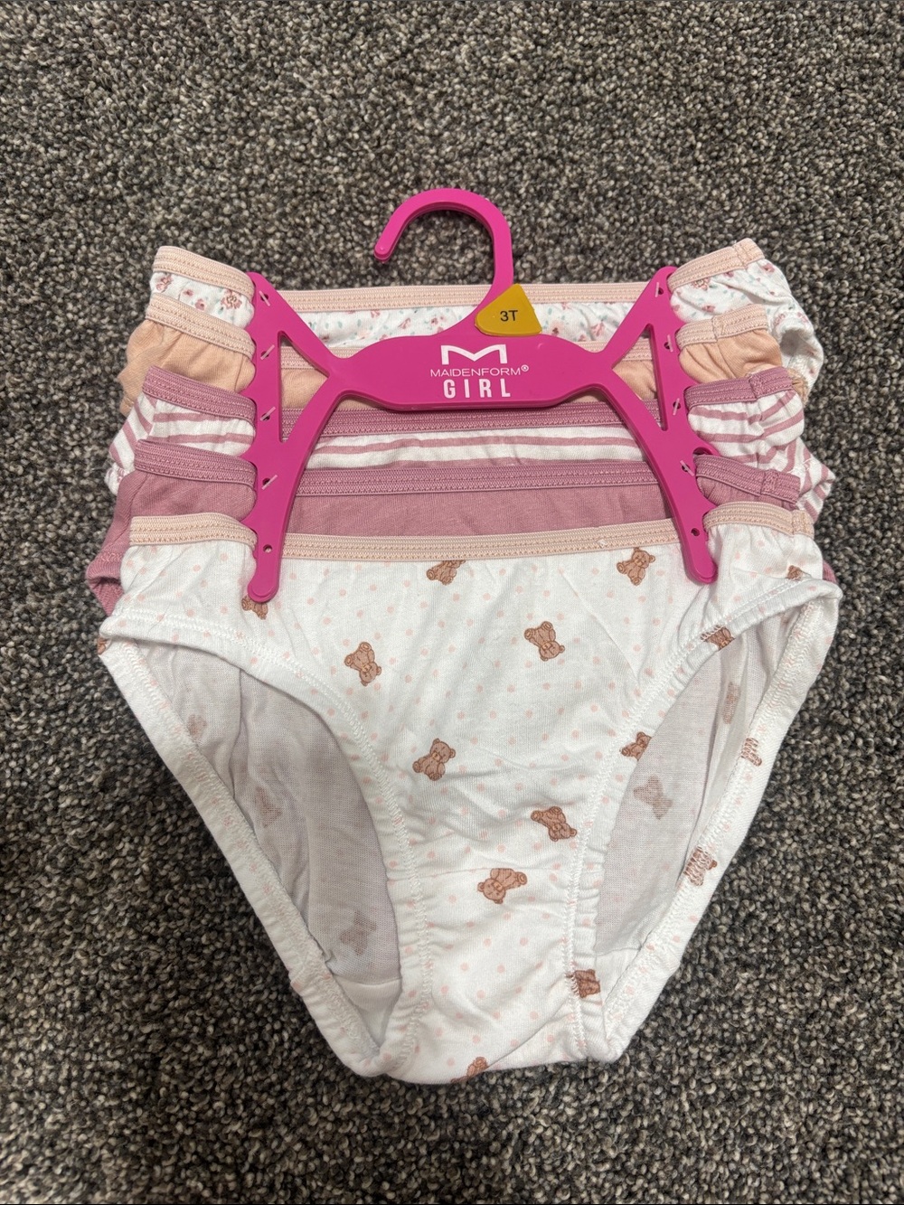 Maidenform Girls' 5-Pack Underwear in Pink and Cream